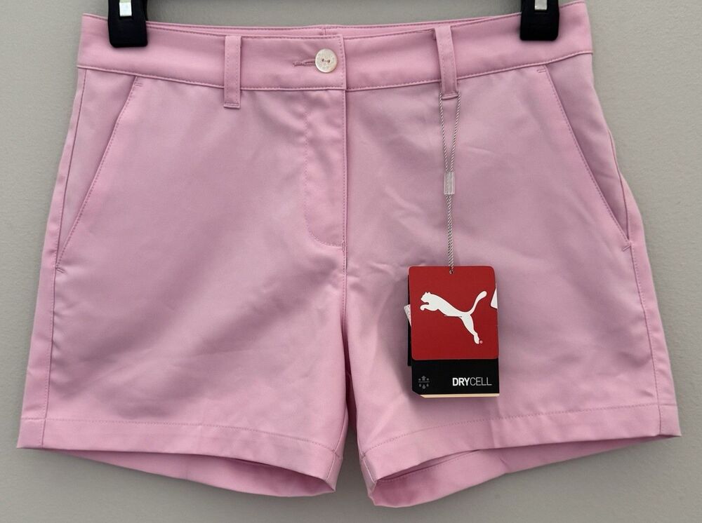 NWT's Puma Drycell Boys 12 Pink Golf Pocket Shorts Size 11/12